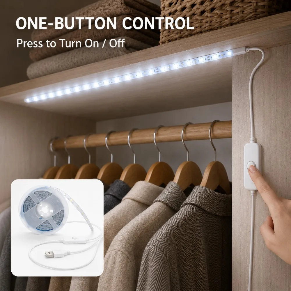 شريط إضاءة LED مع زر تحكم USB، - مراجعة Led Strip Lights وسعره