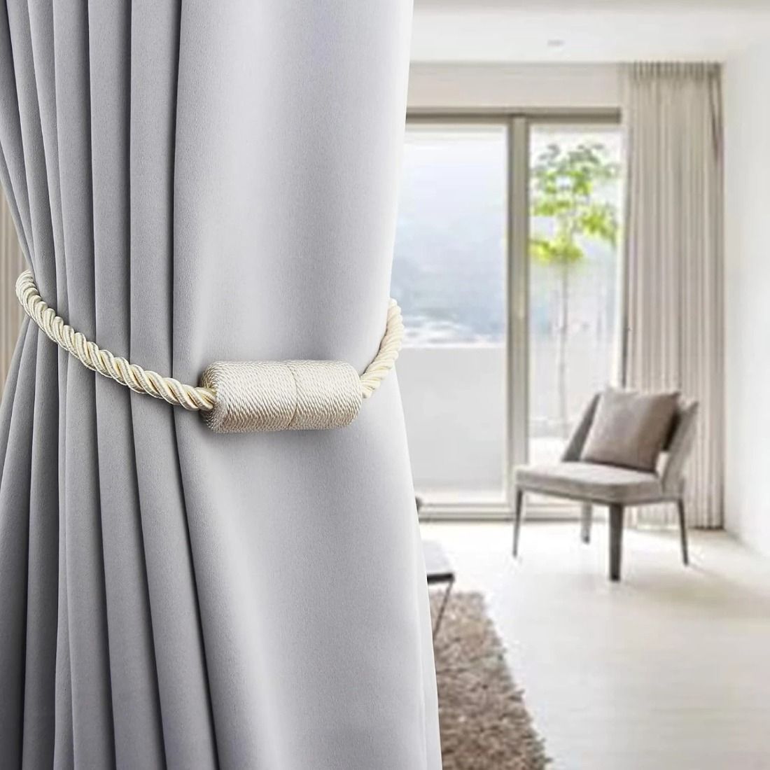 قطعتان من حمالات الستائر المغن - مراجعة Curtain Rods وسعره
