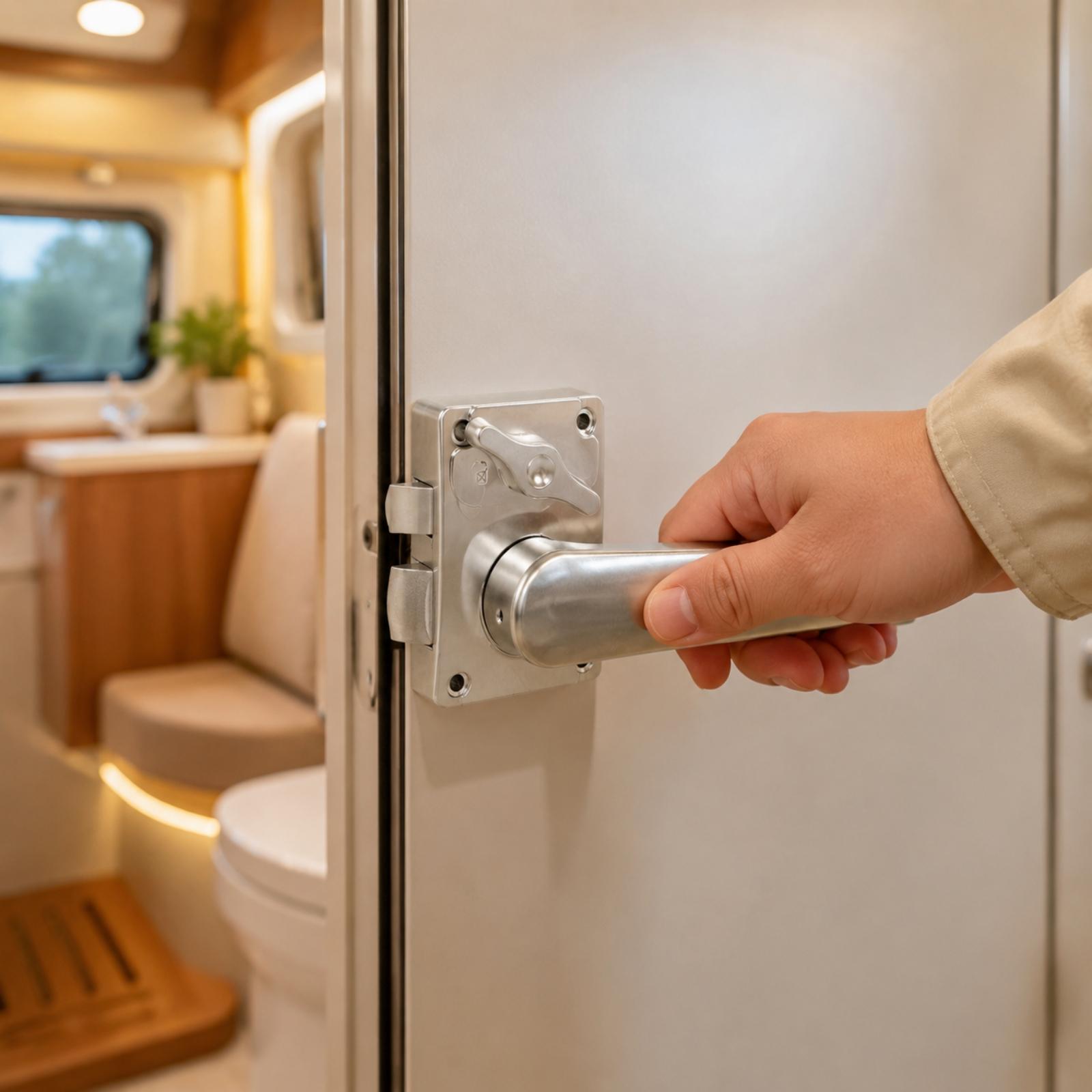 قفل باب حمام العربة مع مقبض AB - مراجعة Door Lock وسعره